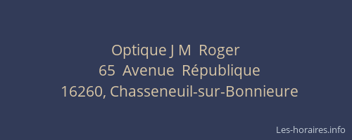 Optique J M  Roger