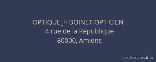 OPTIQUE JF BOINET OPTICIEN