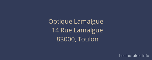 Optique Lamalgue