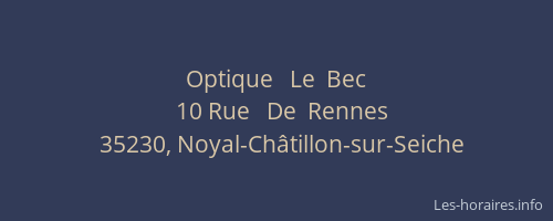 Optique   Le  Bec