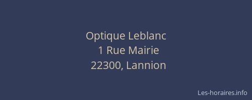 Optique Leblanc