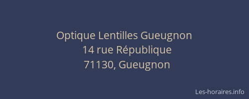 Optique Lentilles Gueugnon