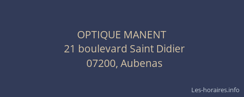 OPTIQUE MANENT