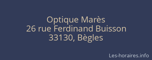 Optique Marès