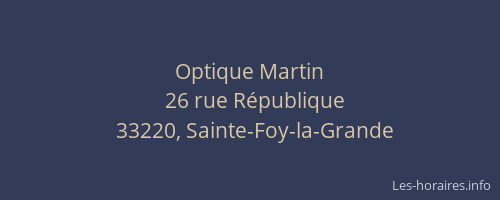 Optique Martin