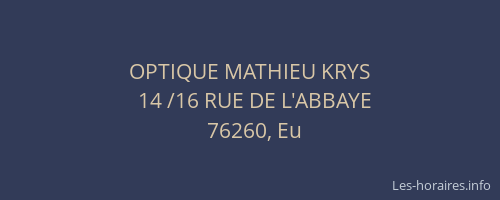 OPTIQUE MATHIEU KRYS