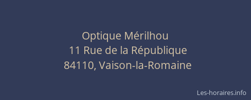 Optique M&eacute;rilhou