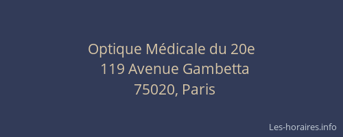 Optique Médicale du 20e