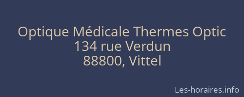 Optique Médicale Thermes Optic