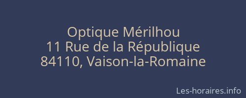 Optique Mérilhou