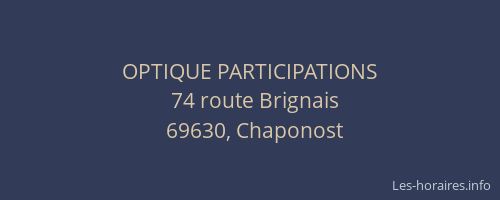 OPTIQUE PARTICIPATIONS