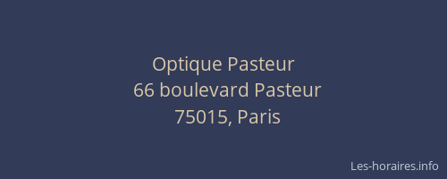 Optique Pasteur