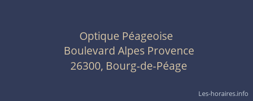 Optique P&eacute;ageoise