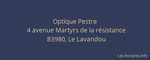 Optique Pestre