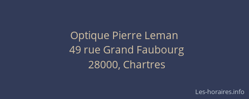 Optique Pierre Leman