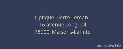 Optique Pierre Leman