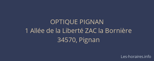 OPTIQUE PIGNAN