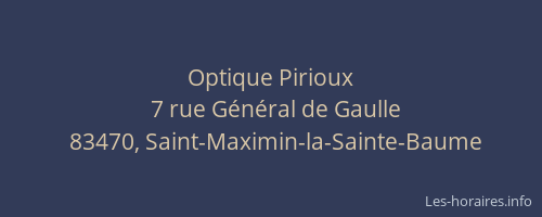 Optique Pirioux