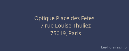 Optique Place des Fetes