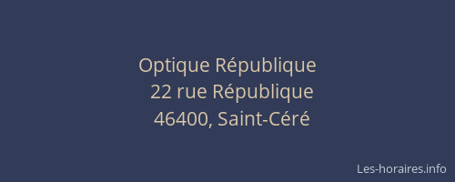Optique R&eacute;publique
