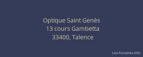 Optique Saint Genès