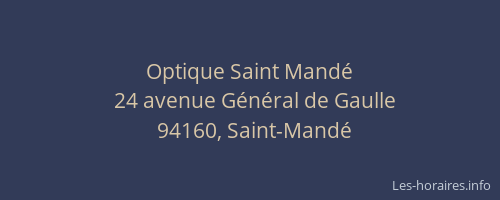 Optique Saint Mandé