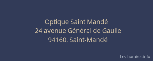 Optique Saint Mand&eacute;