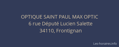 OPTIQUE SAINT PAUL MAX OPTIC