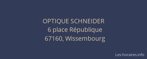 OPTIQUE SCHNEIDER
