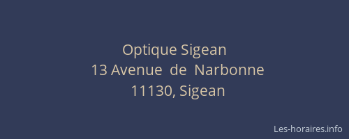 Optique Sigean