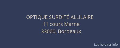 OPTIQUE SURDITÉ ALLILAIRE