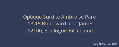 Optique Surdite Ambroise Pare