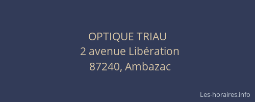 OPTIQUE TRIAU