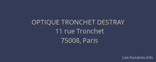 OPTIQUE TRONCHET DESTRAY