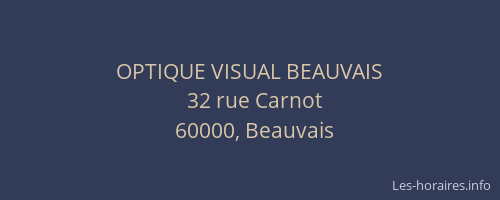 OPTIQUE VISUAL BEAUVAIS
