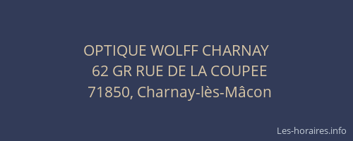 OPTIQUE WOLFF CHARNAY