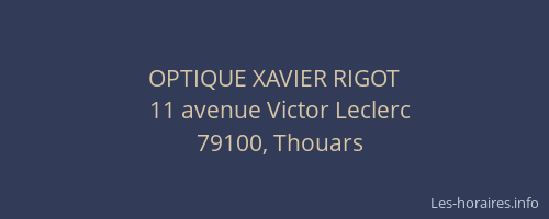 OPTIQUE XAVIER RIGOT