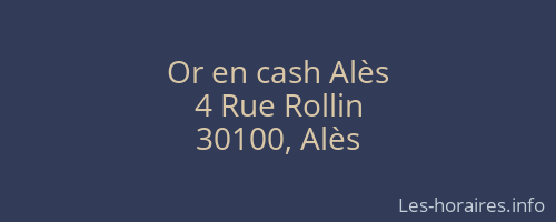 Or en cash Alès