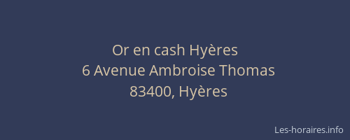 Or en cash Hyères