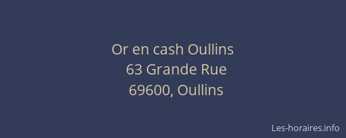 Or en cash Oullins