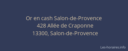 Or en cash Salon-de-Provence