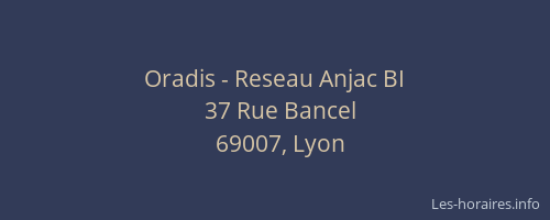 Oradis - Reseau Anjac BI