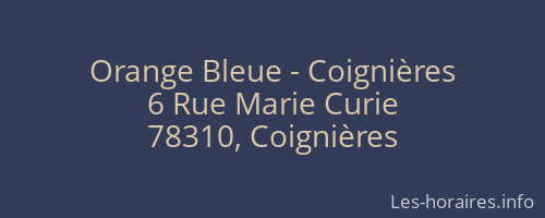 Orange Bleue - Coignières