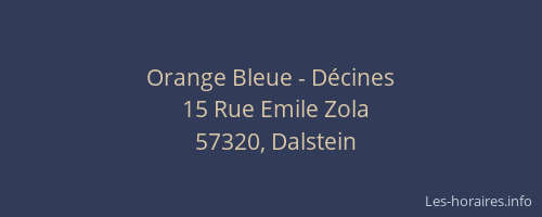 Orange Bleue - D&eacute;cines