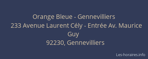 Orange Bleue - Gennevilliers