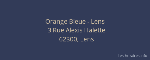 Orange Bleue - Lens
