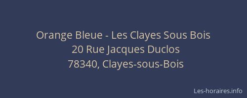 Orange Bleue - Les Clayes Sous Bois