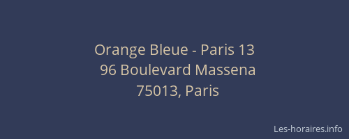 Orange Bleue - Paris 13