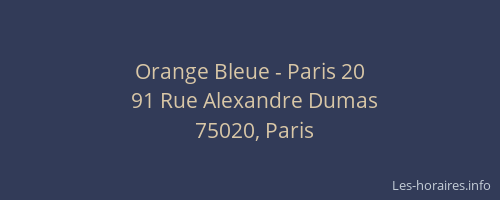 Orange Bleue - Paris 20