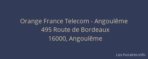 Orange France Telecom - Angoulême